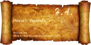Hendl Agenór névjegykártya